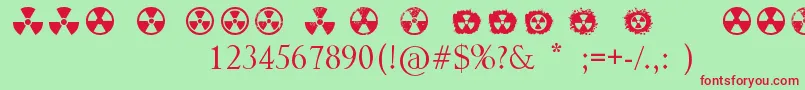 Radiation Font – Red Fonts on Green Background