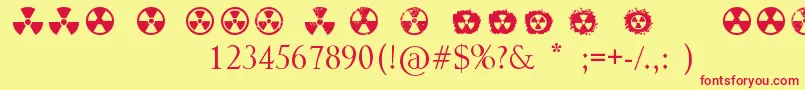 Radiation Font – Red Fonts on Yellow Background