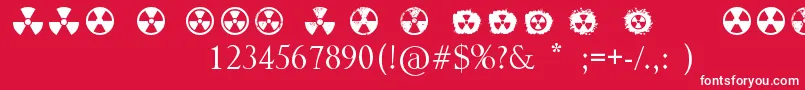Radiation Font – White Fonts on Red Background