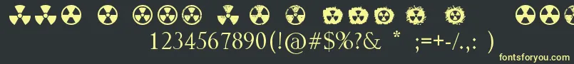 Weitere Informationen zur Radiation-Schriftart Radiation-Schriftart – Gelbe Schriften auf schwarzem Hintergrund