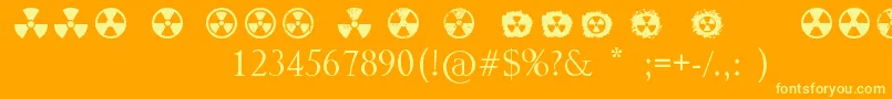 Radiation Font – Yellow Fonts on Orange Background