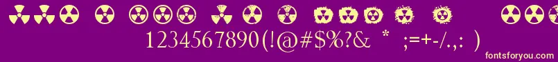 Radiation Font – Yellow Fonts on Purple Background