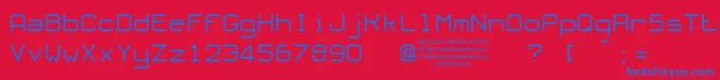 フォントOloronTryout – 赤い背景に青い文字