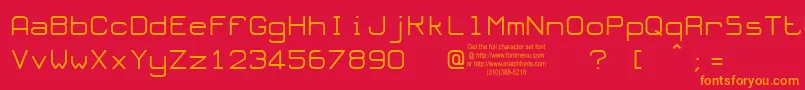 フォントOloronTryout – 赤い背景にオレンジの文字