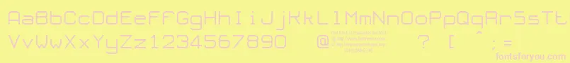 OloronTryout-fontti – vaaleanpunaiset fontit keltaisella taustalla