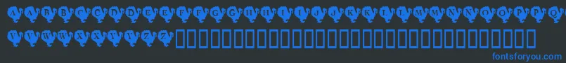 KrTurkeyTime Font – Blue Fonts on Black Background