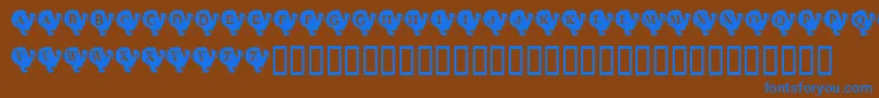 KrTurkeyTime Font – Blue Fonts on Brown Background