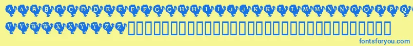 KrTurkeyTime Font – Blue Fonts on Yellow Background