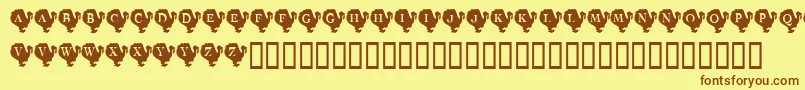 KrTurkeyTime Font – Brown Fonts on Yellow Background