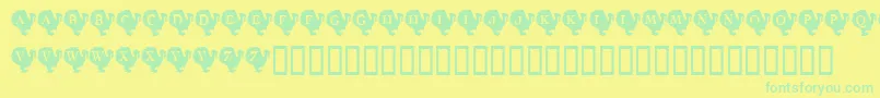 KrTurkeyTime Font – Green Fonts on Yellow Background