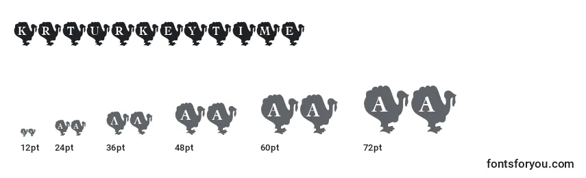 KrTurkeyTime Font Sizes