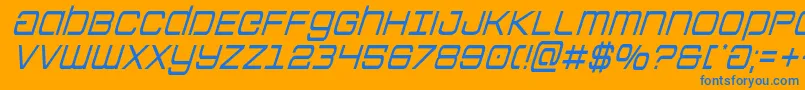 Colonymarinescondital Font – Blue Fonts on Orange Background