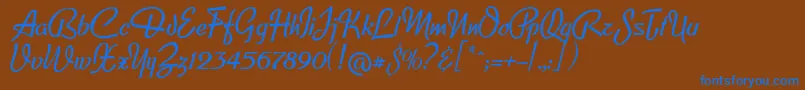 Lfclipped Font – Blue Fonts on Brown Background