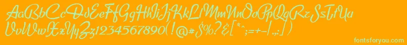 Lfclipped Font – Green Fonts on Orange Background