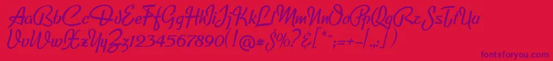 Lfclipped Font – Purple Fonts on Red Background