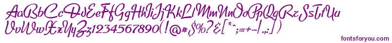 Czcionka Lfclipped – fioletowe czcionki
