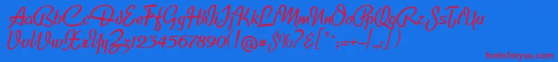 Lfclipped Font – Red Fonts on Blue Background