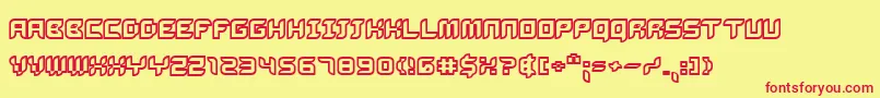 フォントBug2k – 赤い文字の黄色い背景
