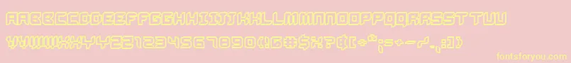 Bug2k-Schriftart – Gelbe Schriften auf rosa Hintergrund