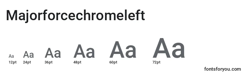 Размеры шрифта Majorforcechromeleft