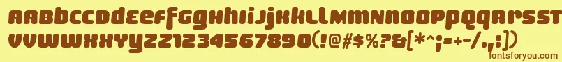 フォントSheaffRegular – 茶色の文字が黄色の背景にあります。