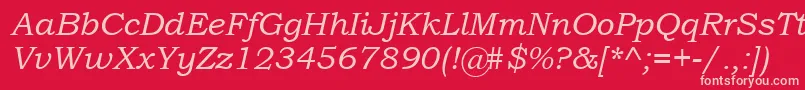 BookmanOldStyleРљСѓСЂСЃРёРІ Font – Pink Fonts on Red Background