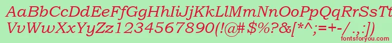 BookmanOldStyleРљСѓСЂСЃРёРІ Font – Red Fonts on Green Background