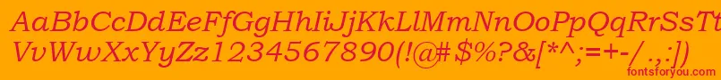 BookmanOldStyleРљСѓСЂСЃРёРІ Font – Red Fonts on Orange Background
