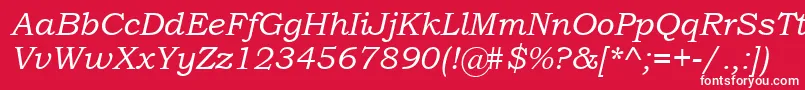 BookmanOldStyleРљСѓСЂСЃРёРІ Font – White Fonts on Red Background