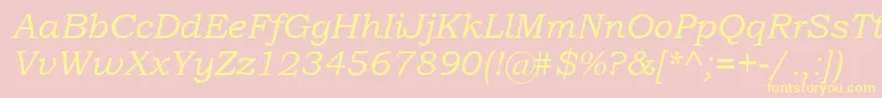 BookmanOldStyleРљСѓСЂСЃРёРІ Font – Yellow Fonts on Pink Background