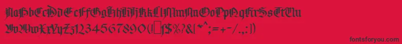 MaGotic Font – Black Fonts on Red Background