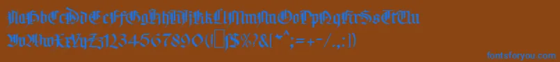 MaGotic Font – Blue Fonts on Brown Background