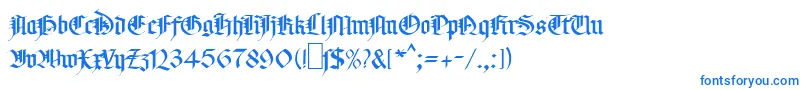 フォントMaGotic – 白い背景に青い文字