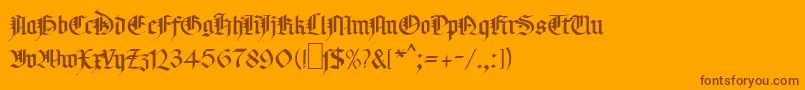 フォントMaGotic – オレンジの背景に茶色のフォント