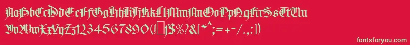 Police MaGotic – polices vertes sur fond rouge