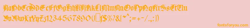 MaGotic-Schriftart – Orangefarbene Schriften auf rosa Hintergrund