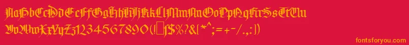 MaGotic Font – Orange Fonts on Red Background
