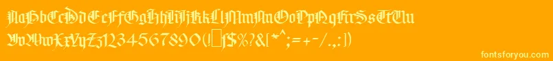 Шрифт MaGotic – жёлтые шрифты на оранжевом фоне