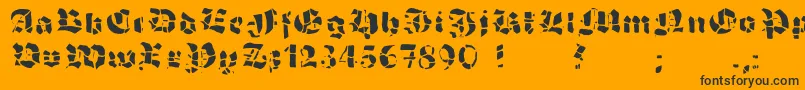 GrobehandF Font – Black Fonts on Orange Background