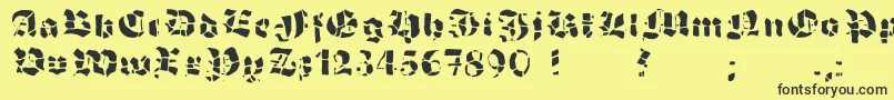 GrobehandF Font – Black Fonts on Yellow Background