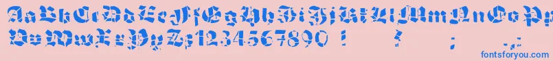 GrobehandF Font – Blue Fonts on Pink Background