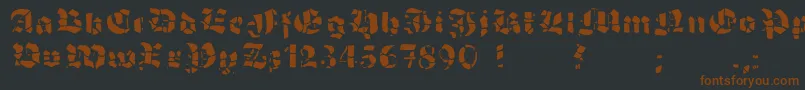 GrobehandF Font – Brown Fonts on Black Background