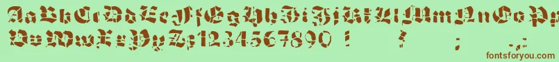 GrobehandF Font – Brown Fonts on Green Background