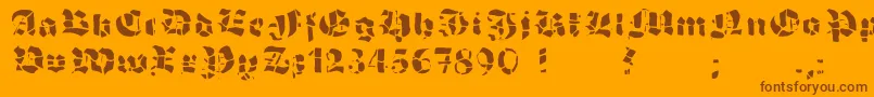GrobehandF Font – Brown Fonts on Orange Background