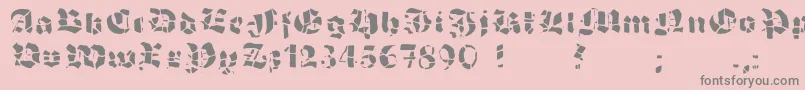 GrobehandF Font – Gray Fonts on Pink Background