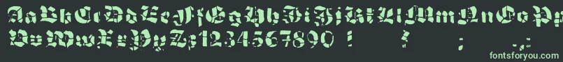 GrobehandF Font – Green Fonts on Black Background