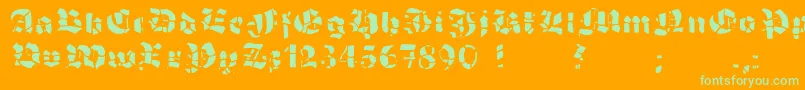 GrobehandF Font – Green Fonts on Orange Background