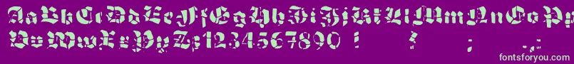 GrobehandF Font – Green Fonts on Purple Background