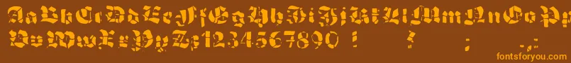 GrobehandF Font – Orange Fonts on Brown Background