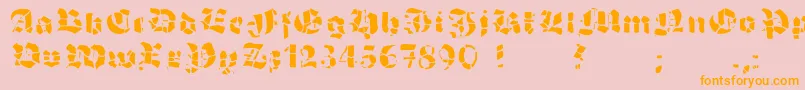 GrobehandF Font – Orange Fonts on Pink Background